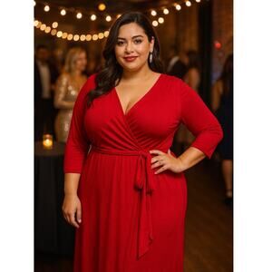Style Plus Boutique Size 3X Red Evening Long Dress